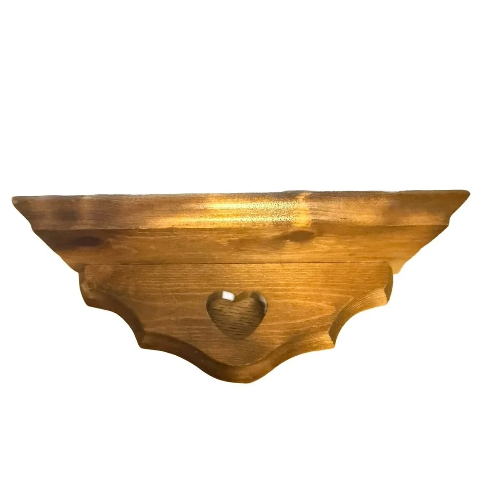 Wooden Heart Small Shelf 10 Inch Cottage Core Farmhouse‎ Vintage